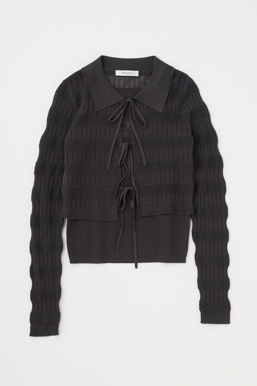 MOUSSY「KNIT キャミ & RIBBON シャツセット」|シャツ・ブラウス|