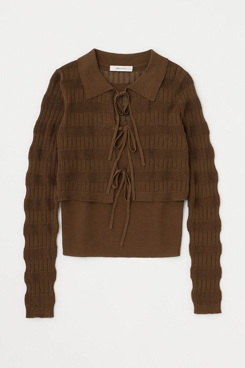 MOUSSY「KNIT キャミ & RIBBON シャツセット」|シャツ・ブラウス|