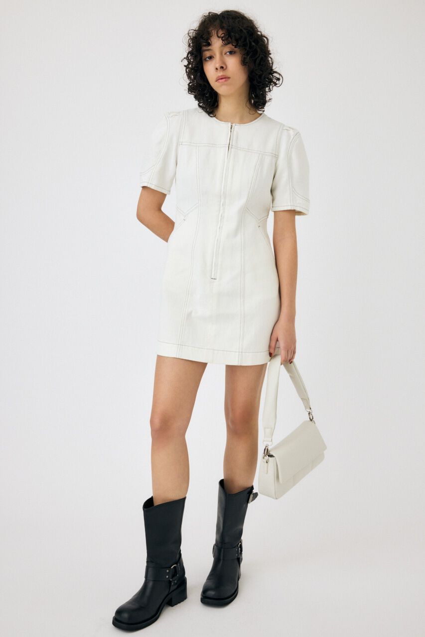 MOUSSY「FRONT ZIP MINI ドレス」|ワンピース|