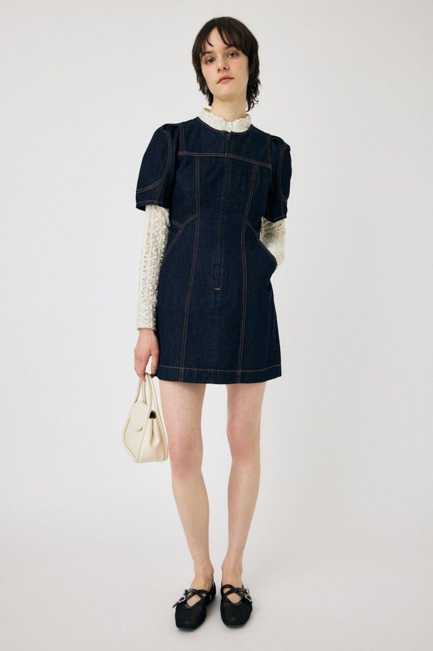 MOUSSY「FRONT ZIP MINI ドレス」|ワンピース|One Wash1