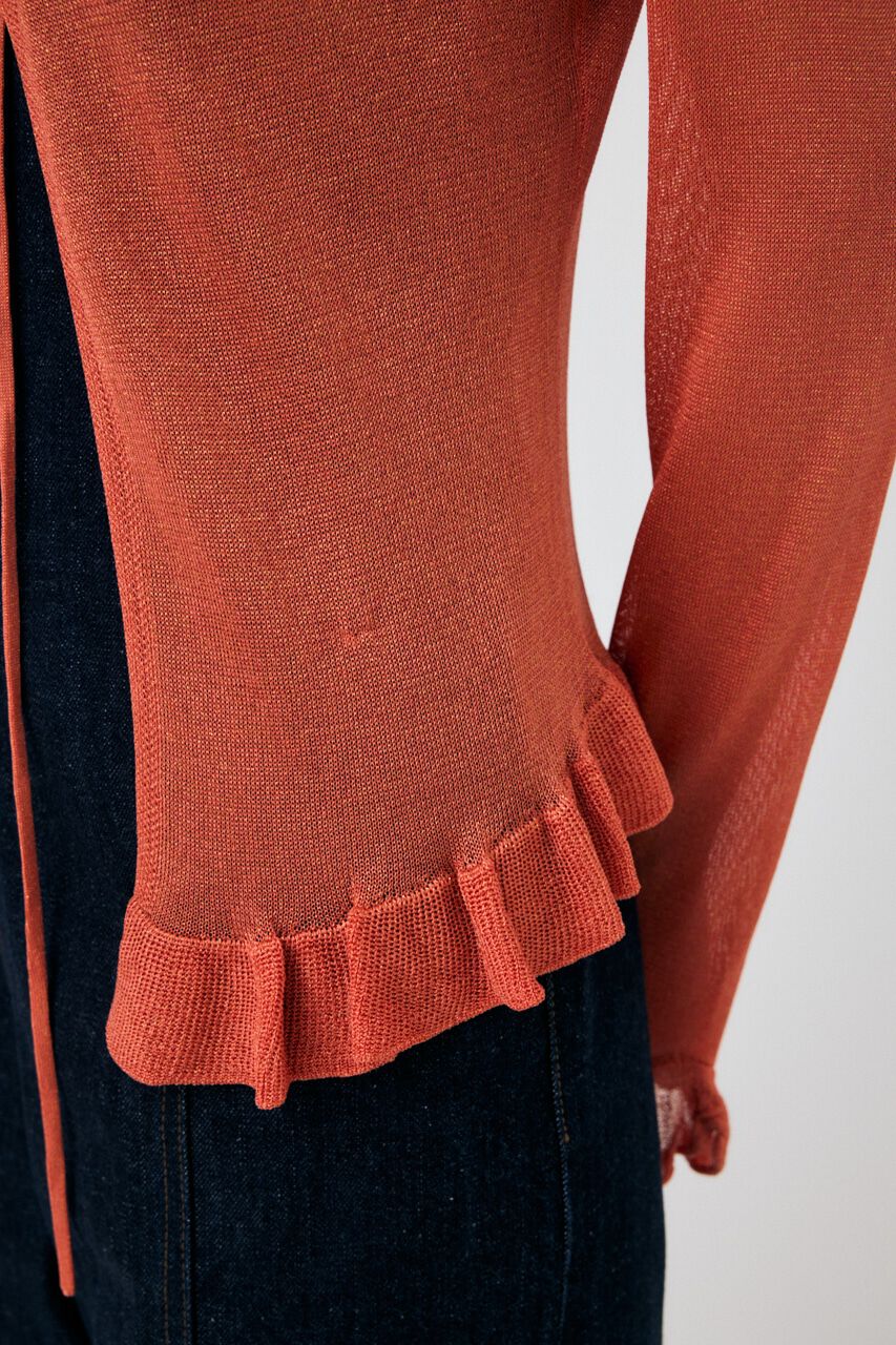 MOUSSY「OPEN NECK SHEER カーディガン」|カーディガン|