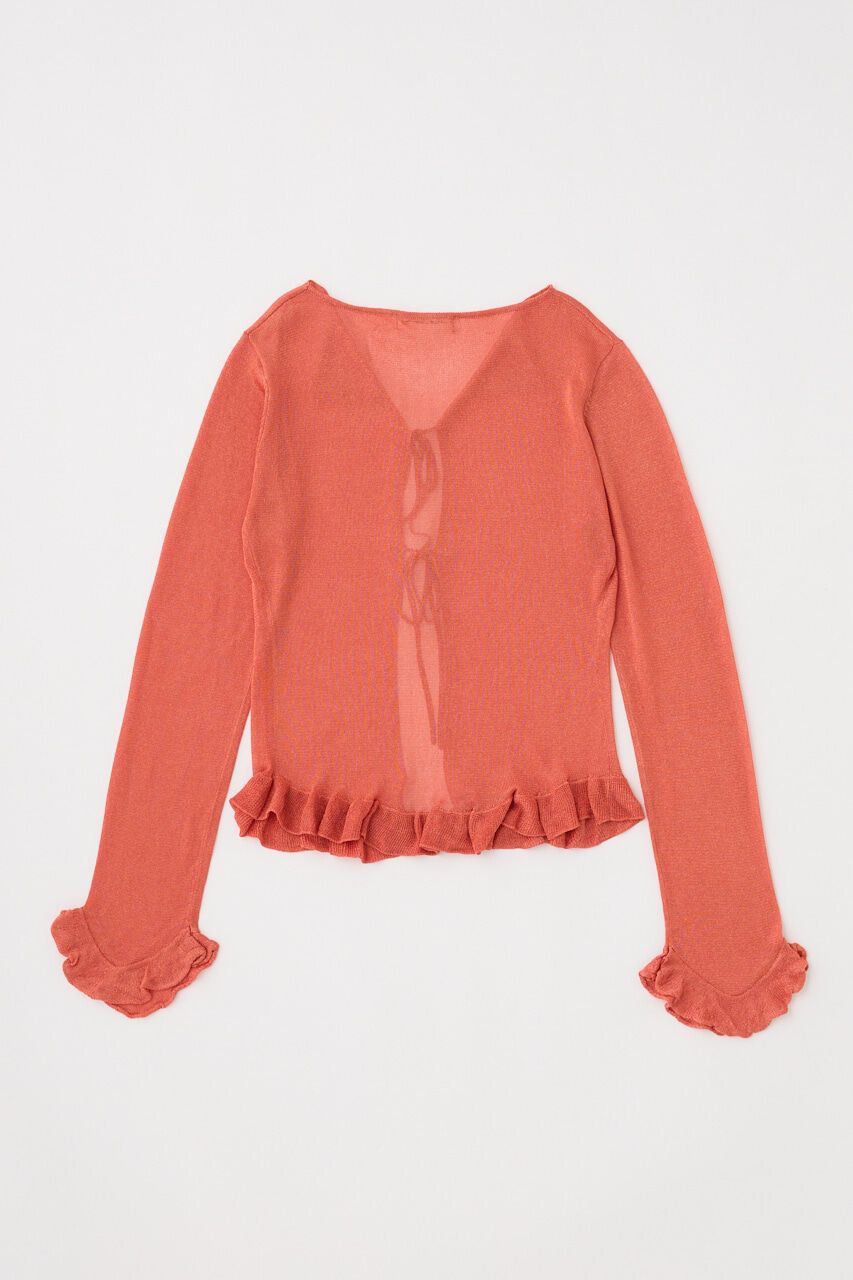 MOUSSY「OPEN NECK SHEER カーディガン」|カーディガン|