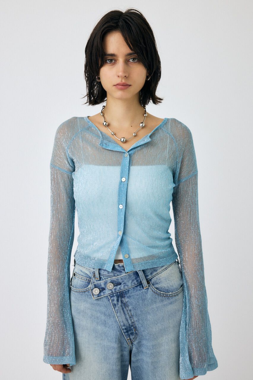 MOUSSY「GLITTER PLEATS カーディガン」|Tシャツ・カットソー|