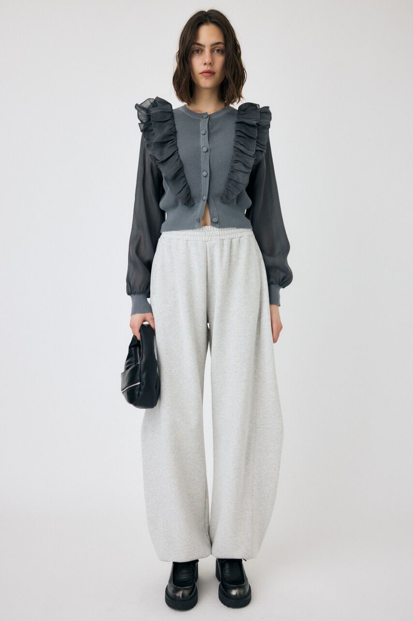 MOUSSY「WOVEN FRILLS カーディガン」|ニット・セーター|