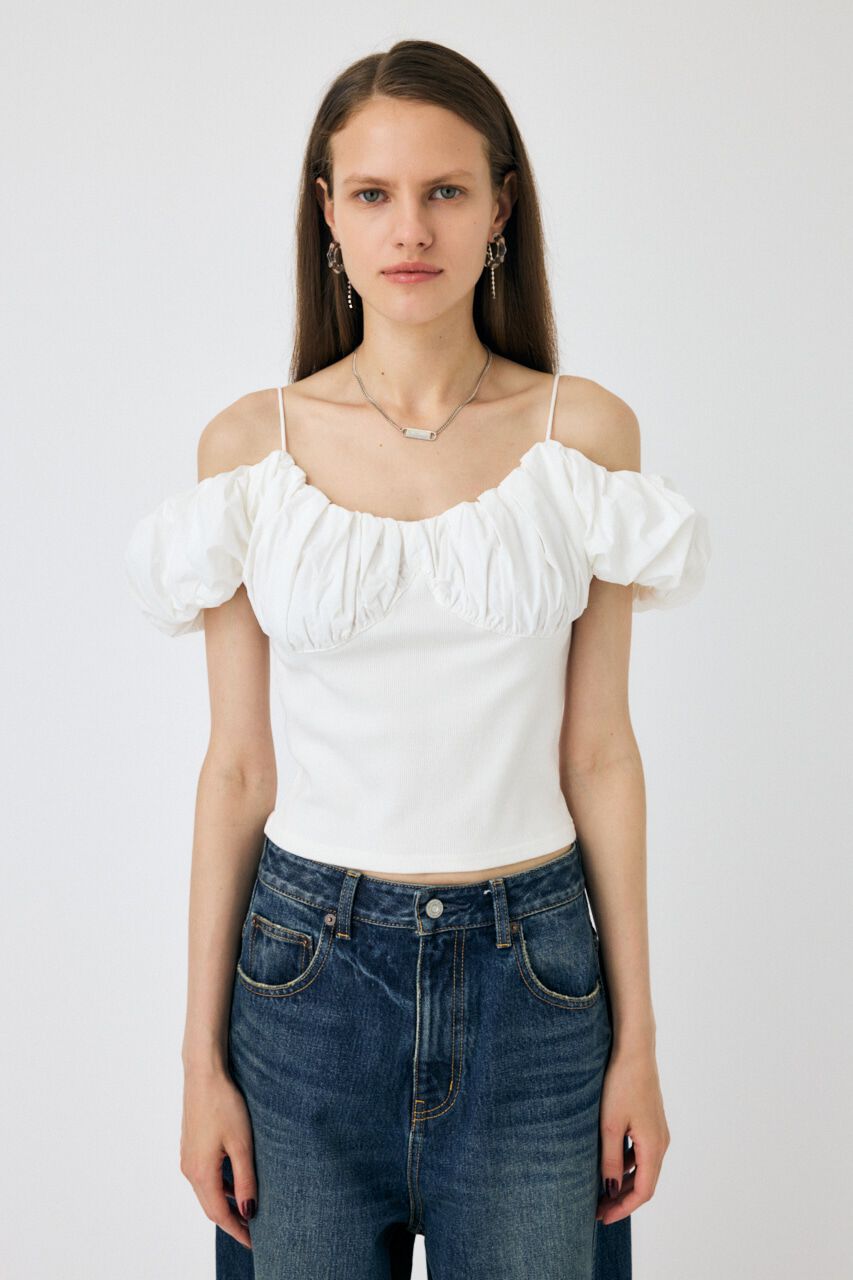 MOUSSY「VOLUME SLEEVE DOCKING トップス」|Tシャツ・カットソー|