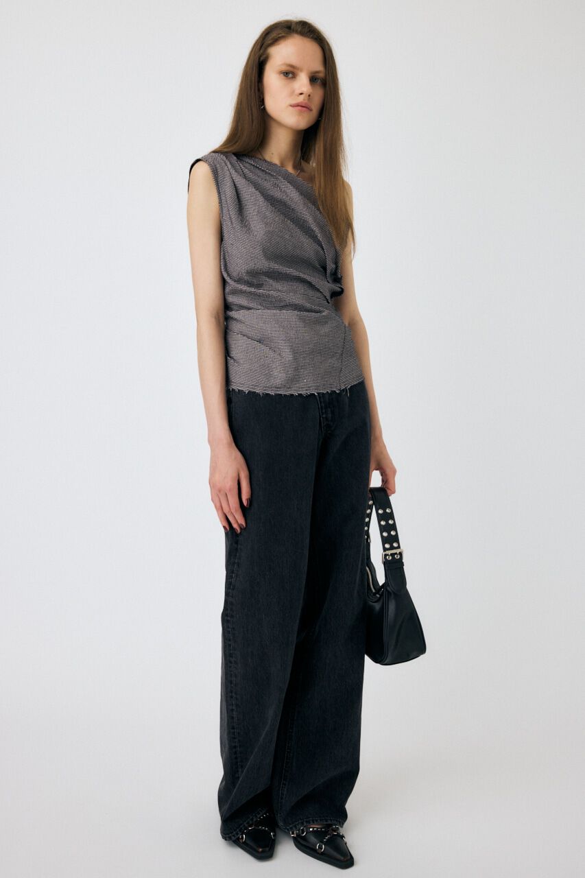 MOUSSY「PLAID ONE SHOULDER ブラウス」|その他|