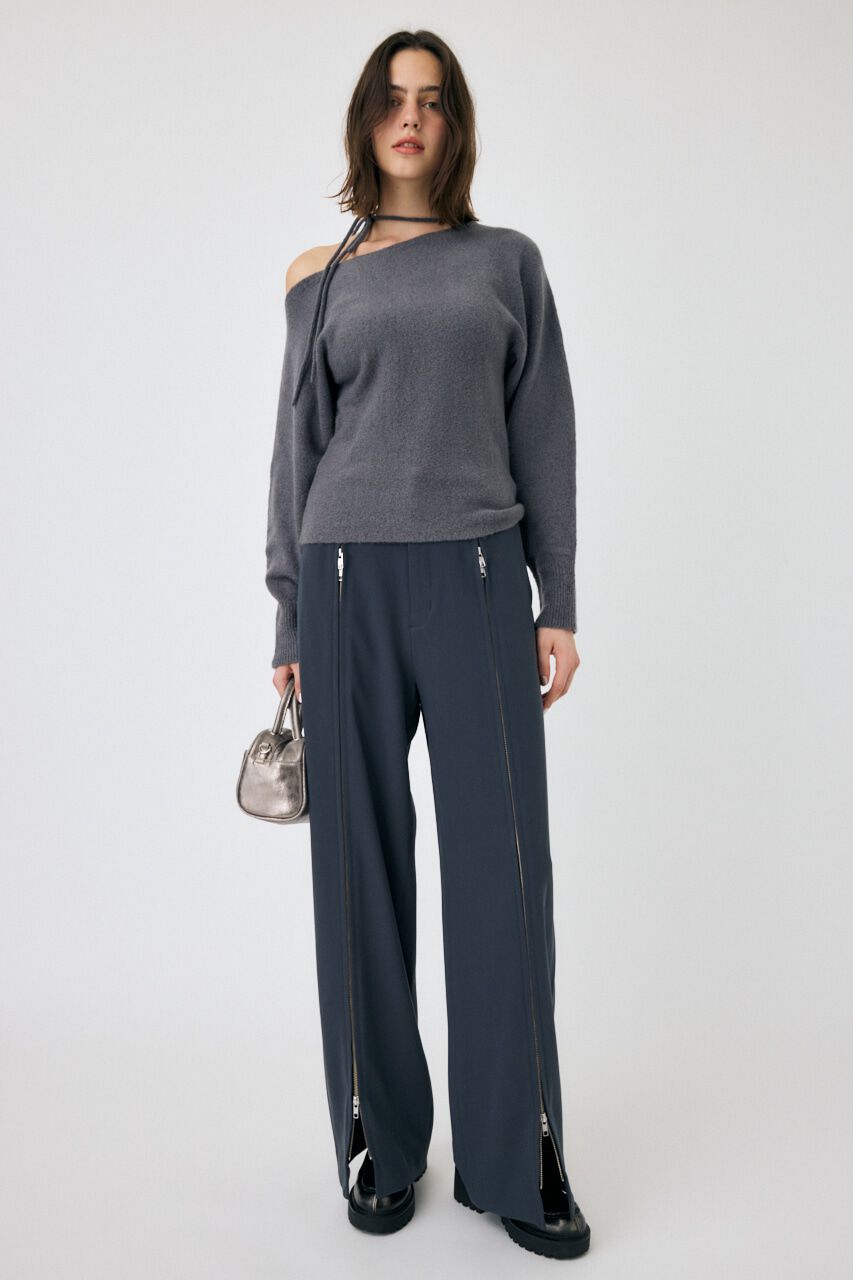 MOUSSY「ZIP UP WIDE トラウザーズ」|その他|GRY