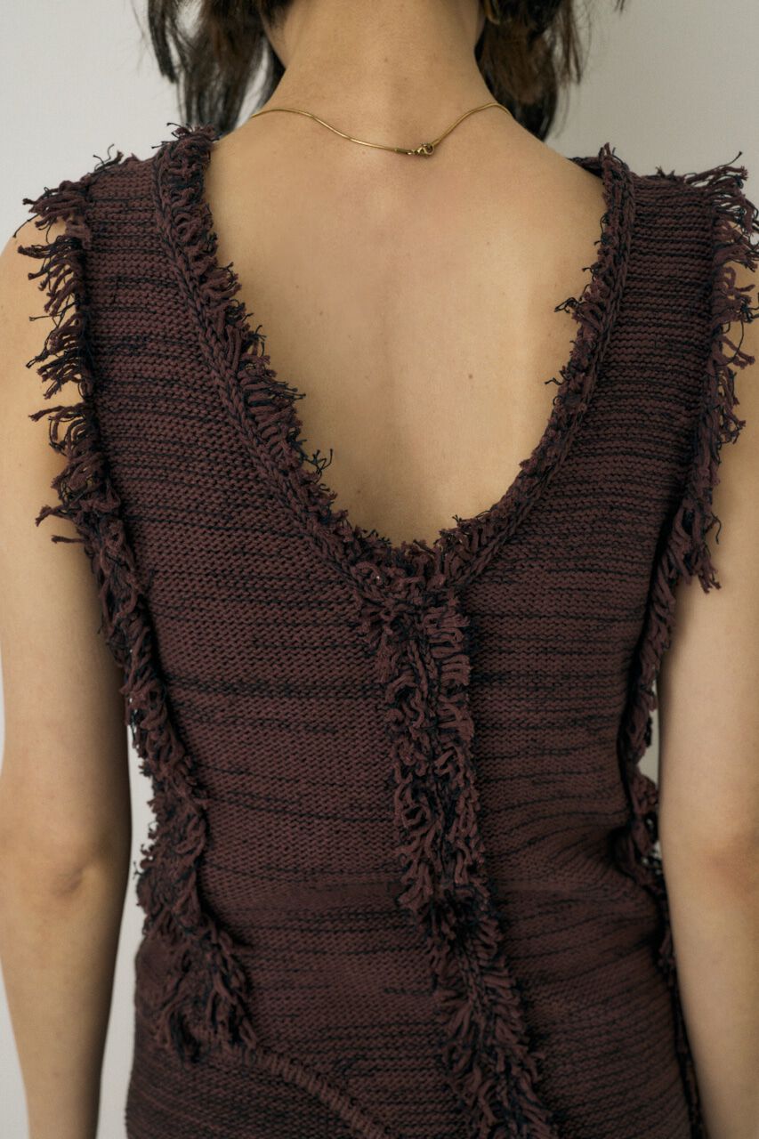 MOUSSY「ツイードニットタンクトップ　オーガニックコットン使用」|タンクトップ|