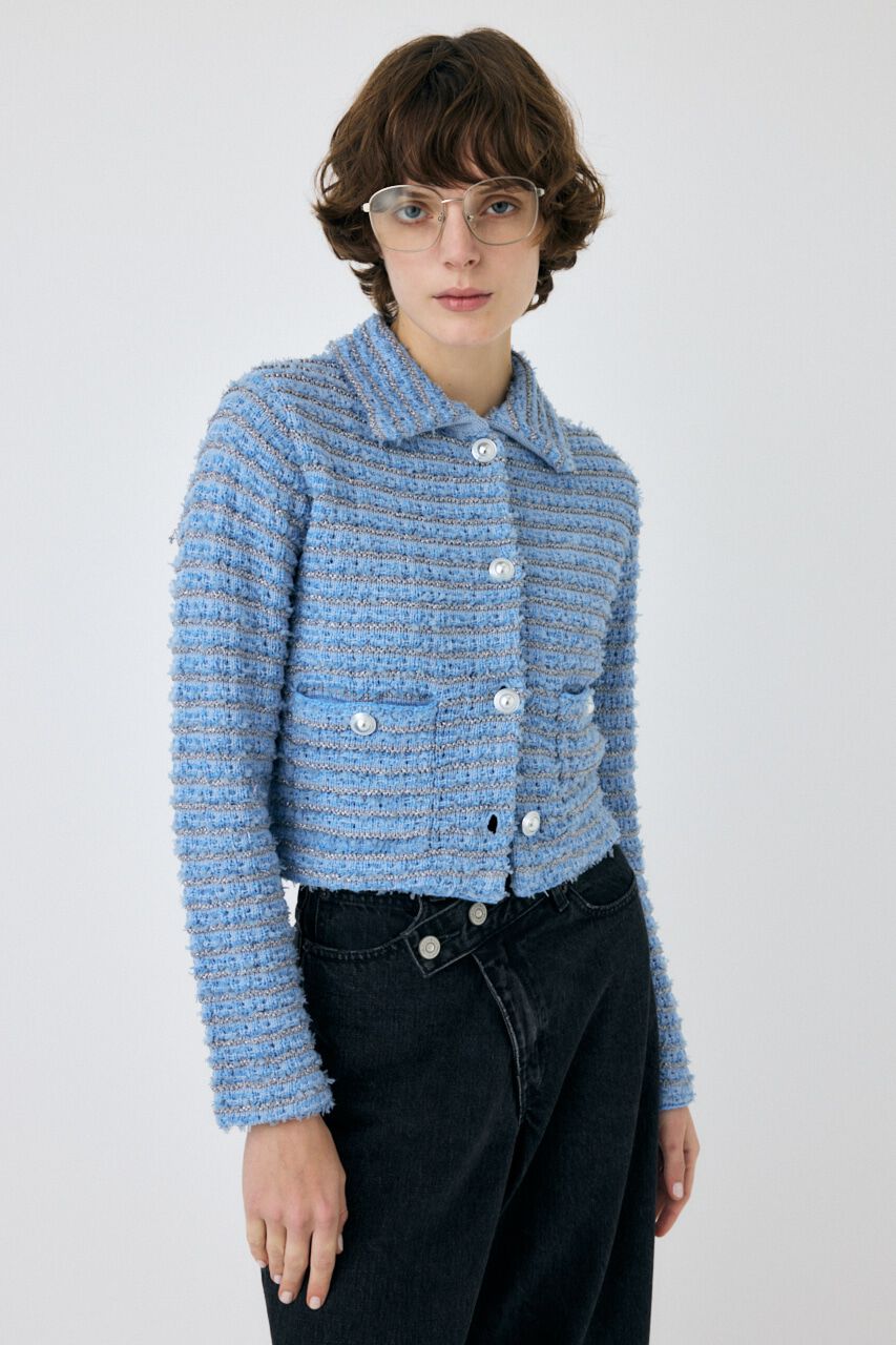 MOUSSY「TWEEDY ニットカーディガン」|ニット・セーター|