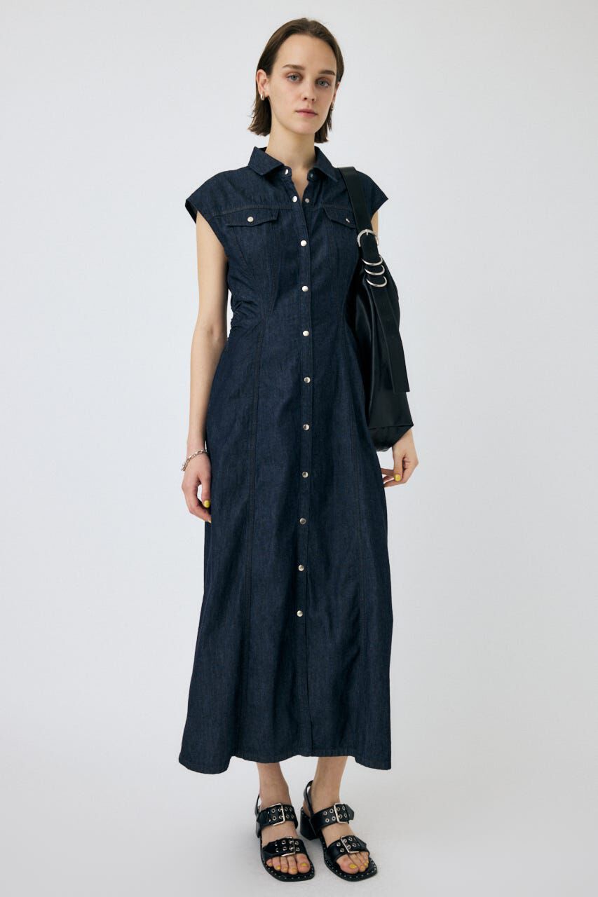 MOUSSY「CAP SLEEVE デニムドレス」|ワンピース|