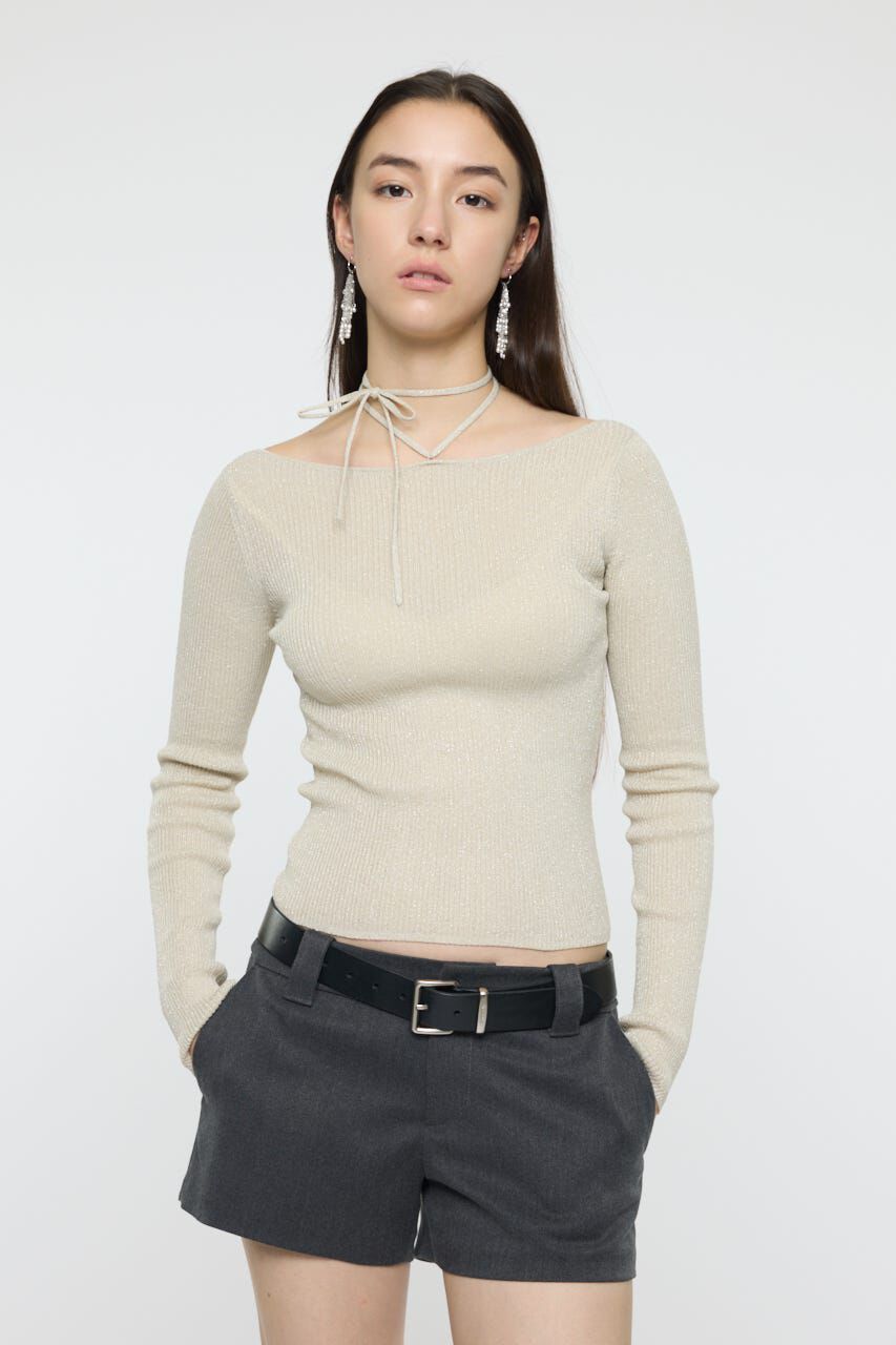 MOUSSY「GLITTER TIE KNIT トップス」|ニット・セーター|IVOY3