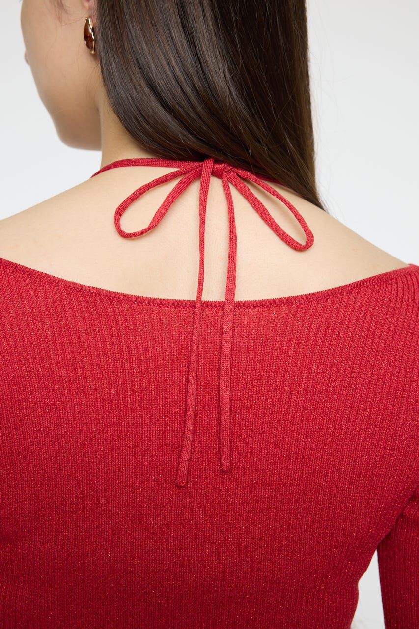 MOUSSY「GLITTER TIE KNIT トップス」|ニット・セーター|