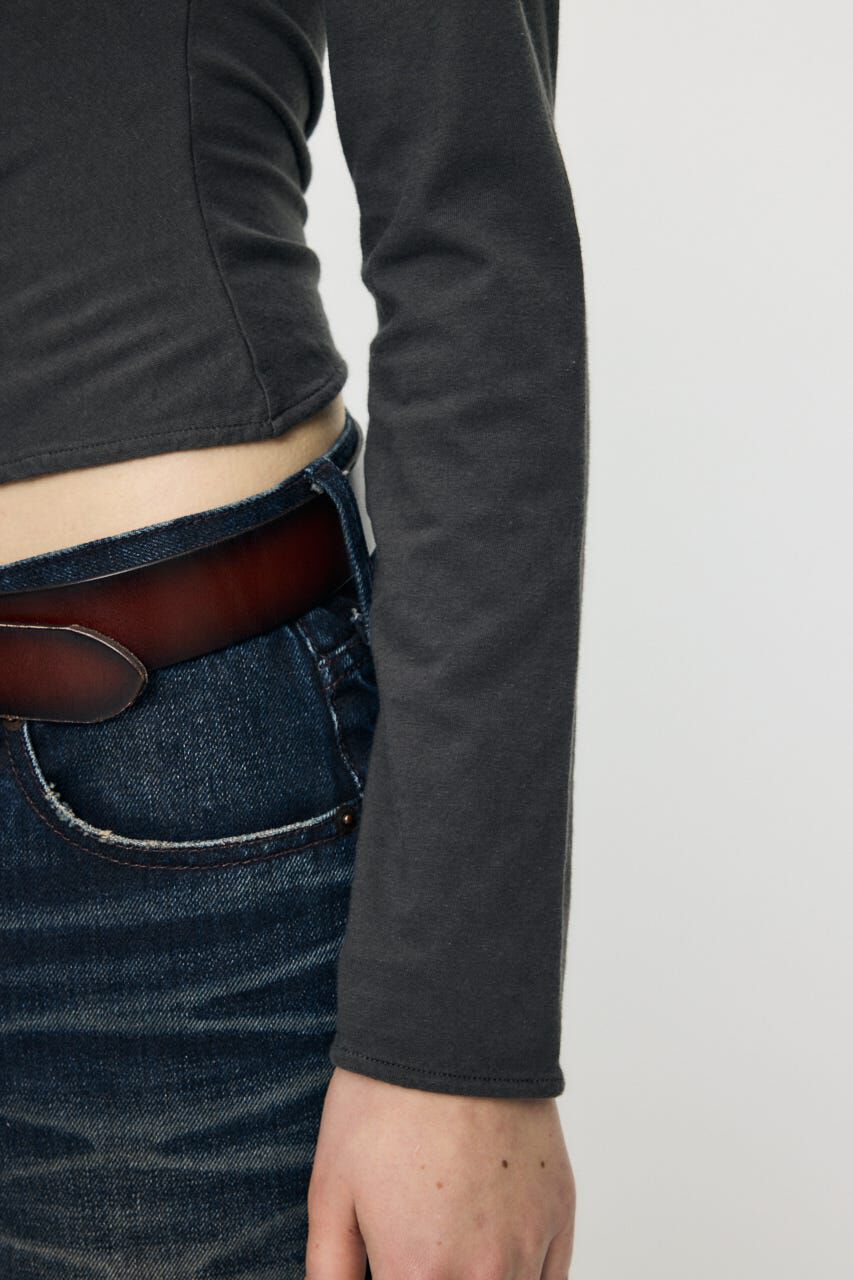 MOUSSY「FRONT GATHER DOCKING L/S トップス」|Tシャツ・カットソー|