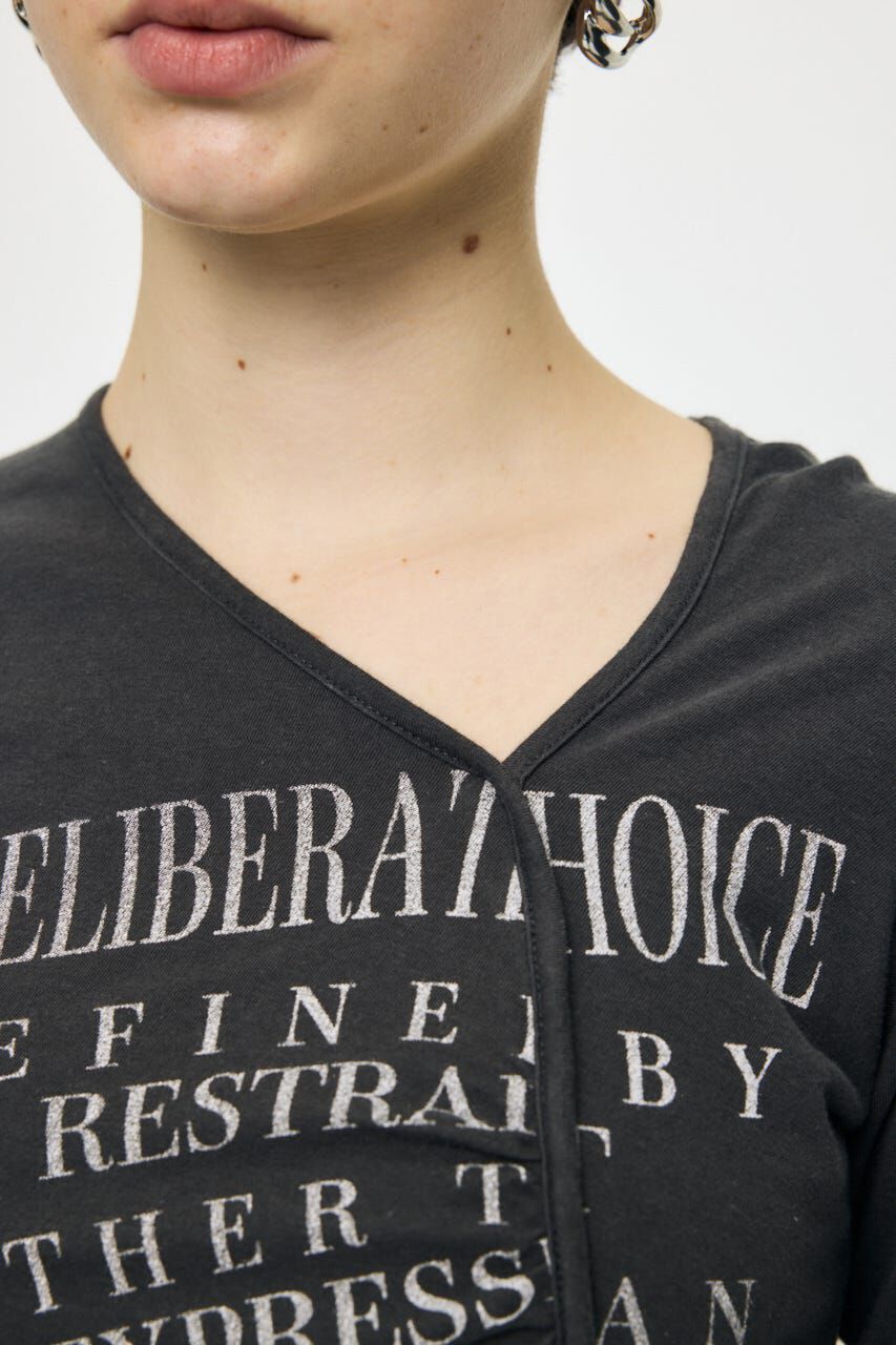 MOUSSY「FRONT GATHER DOCKING L/S トップス」|Tシャツ・カットソー|