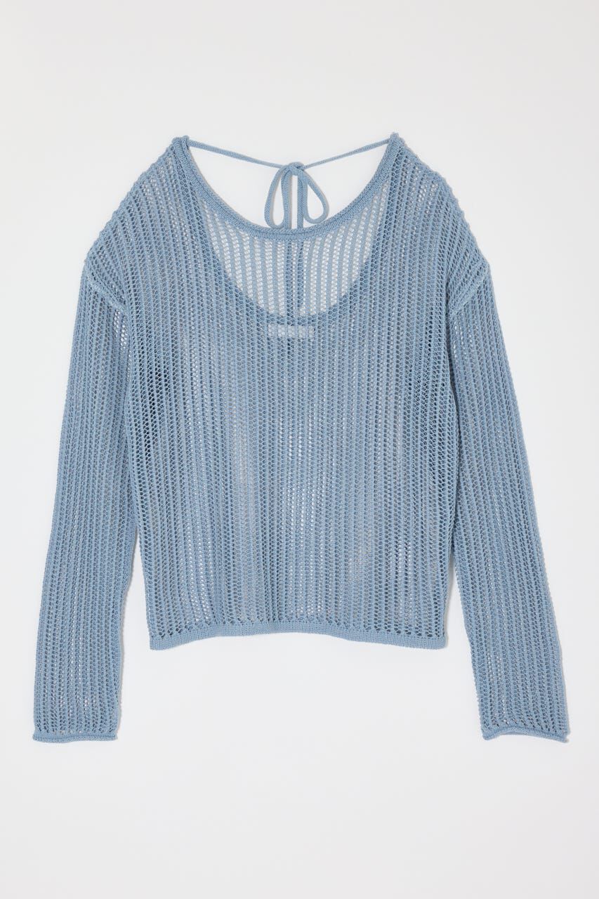 MOUSSY「BOAT NECK MESH KNIT トップス」|ニット・セーター|