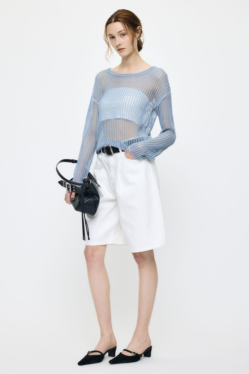 MOUSSY「BOAT NECK MESH KNIT トップス」|ニット・セーター|