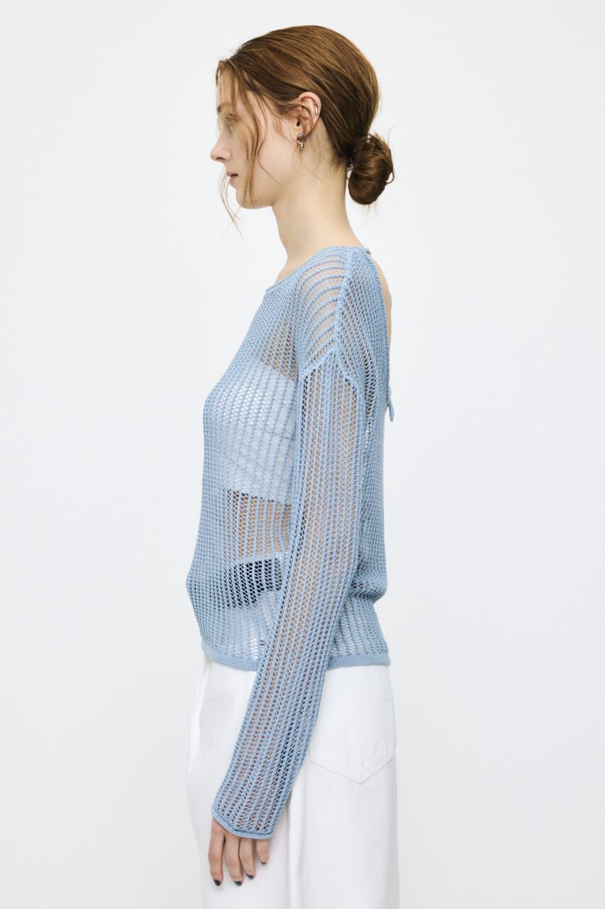 MOUSSY「BOAT NECK MESH KNIT トップス」|ニット・セーター|