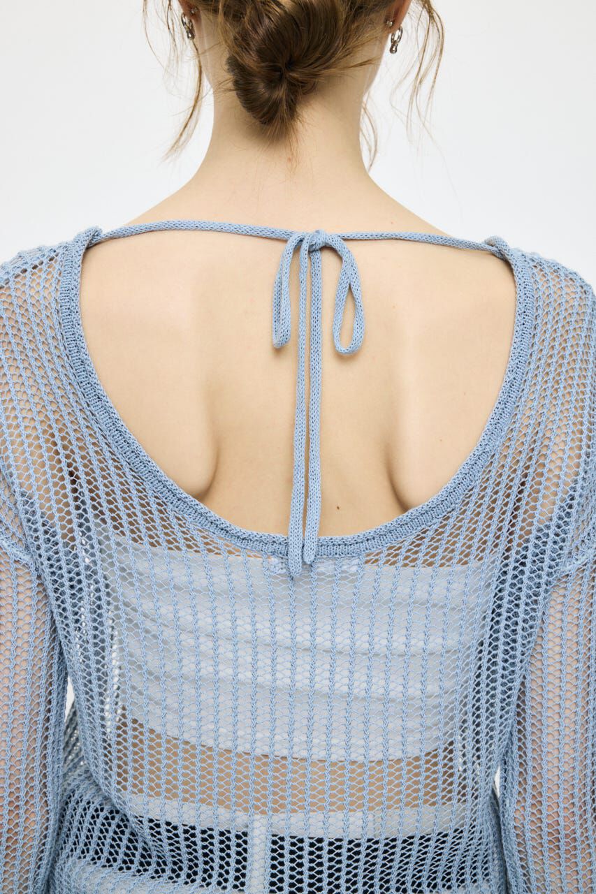 MOUSSY「BOAT NECK MESH KNIT トップス」|ニット・セーター|