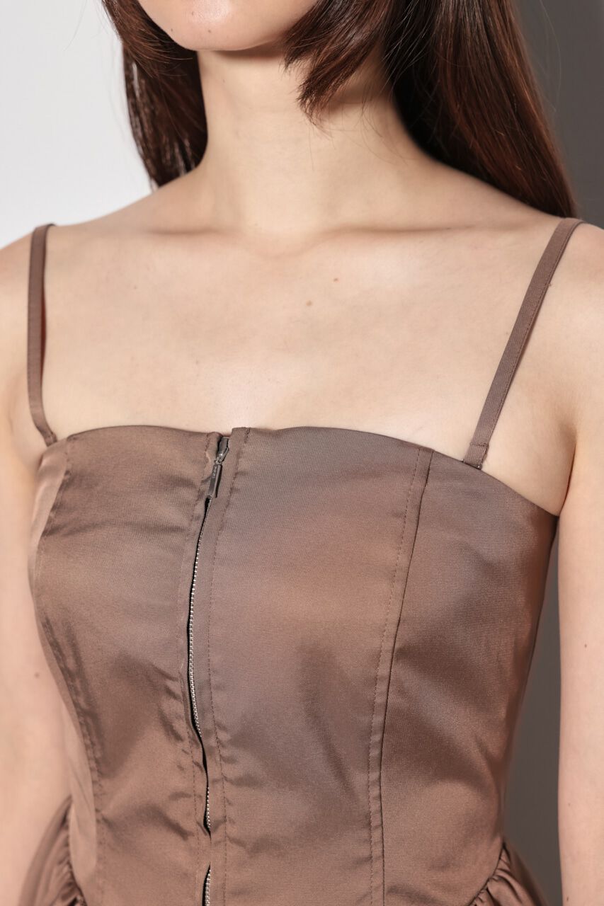 rienda「ベアビスチェギャザーフレアミニワンピース」|ワンピース|