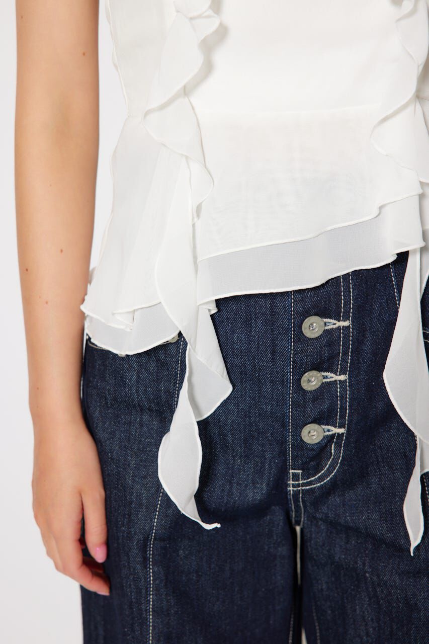 rienda「ボウタイフリルペプラムブラウス」|シャツ・ブラウス|