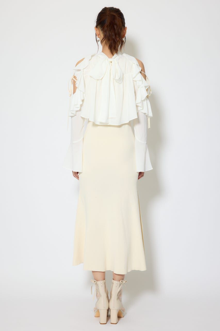 rienda「オープンショルダーフリルニットセットワンピース」|ワンピース|