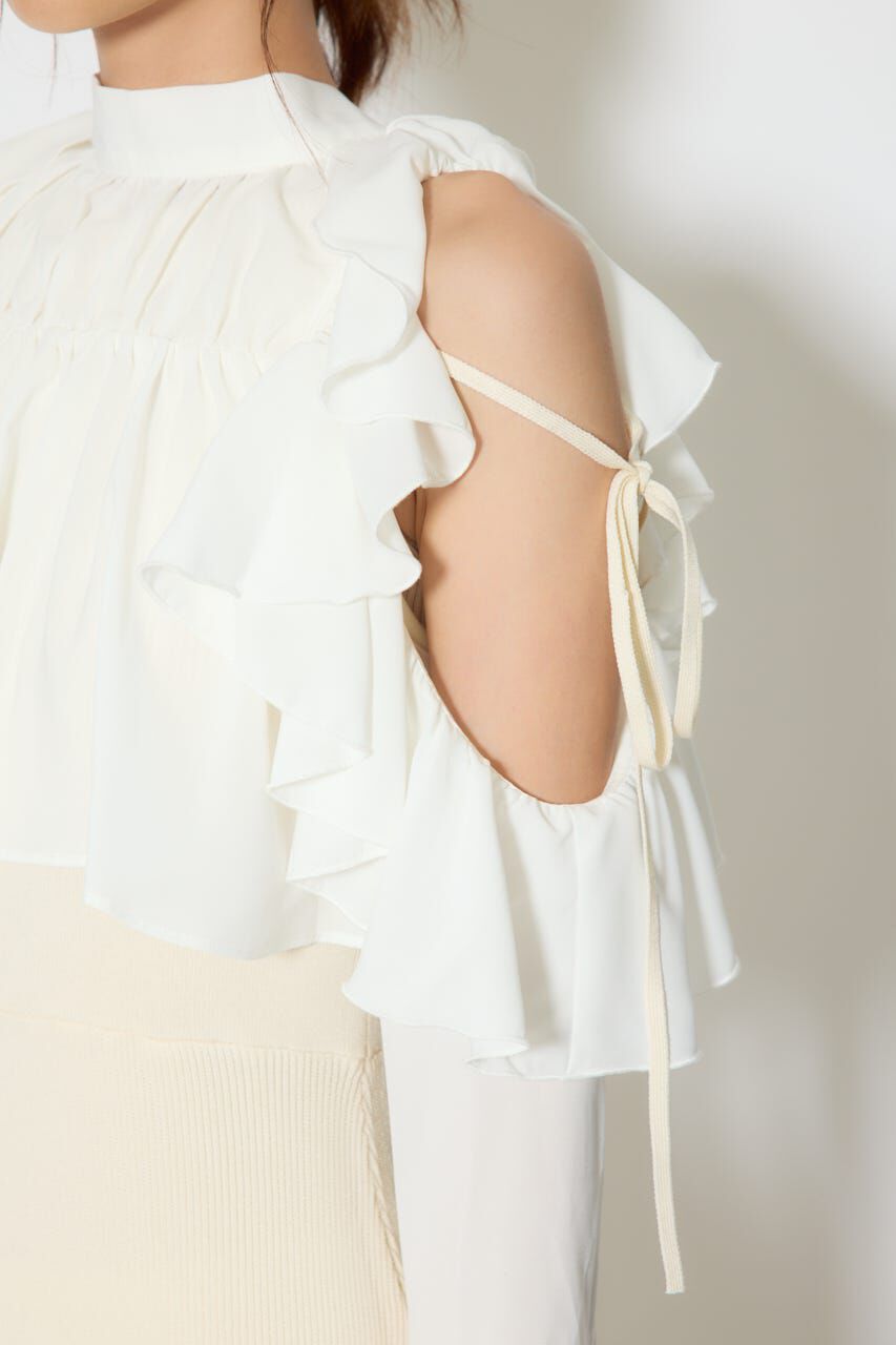 rienda「オープンショルダーフリルニットセットワンピース」|ワンピース|