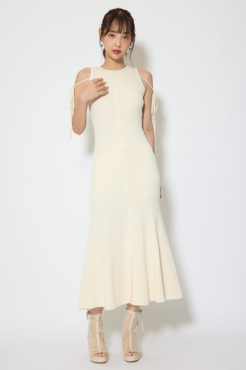 rienda「オープンショルダーフリルニットセットワンピース」|ワンピース|