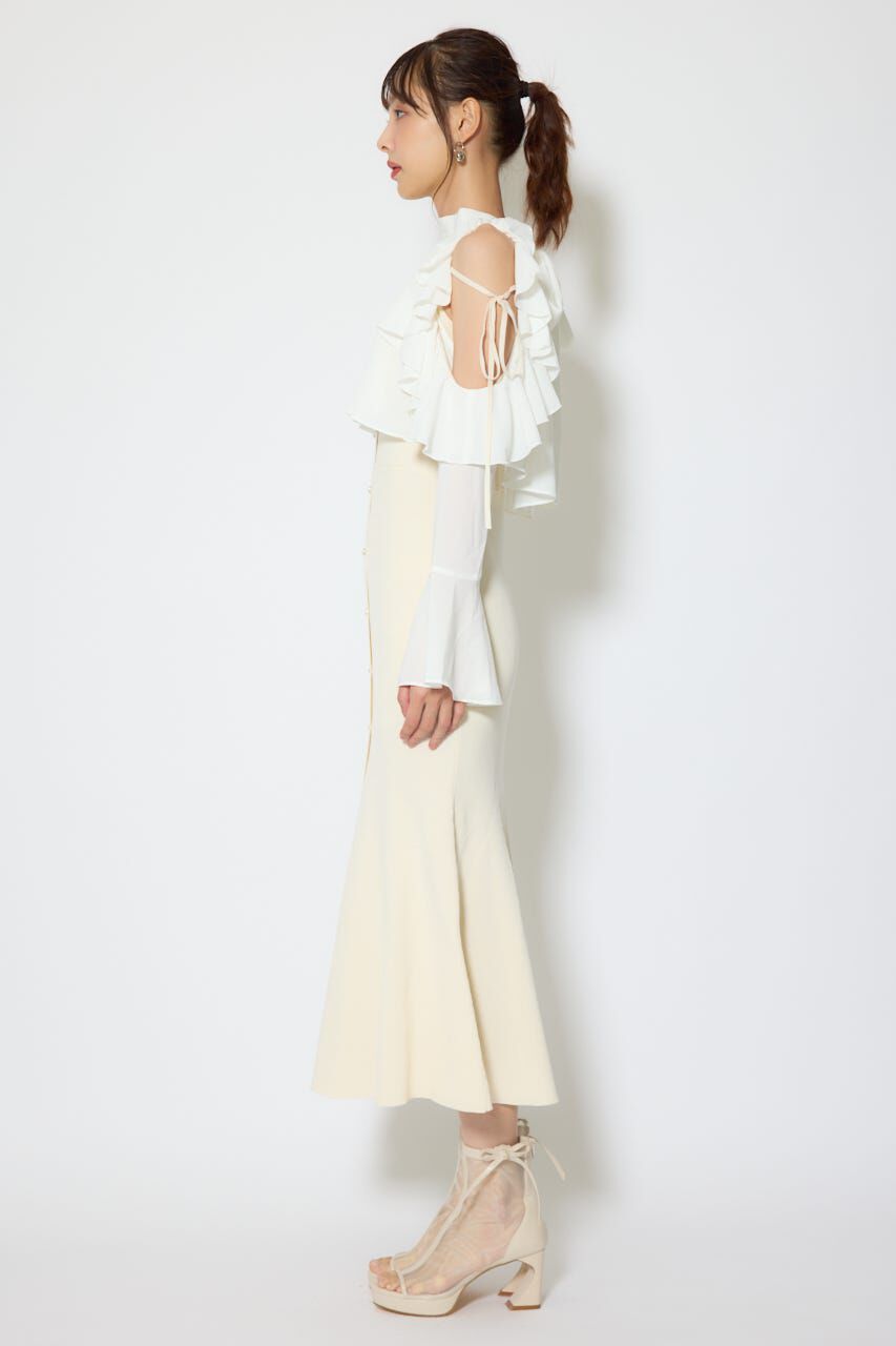 rienda「オープンショルダーフリルニットセットワンピース」|ワンピース|