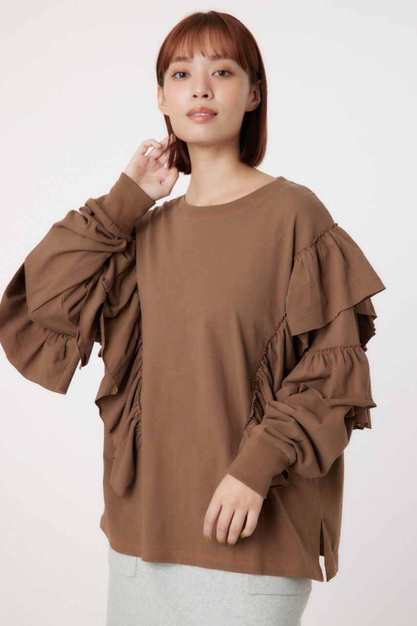 RODEO CROWNS「ステッチフリルトップス」|Tシャツ・カットソー|BRN