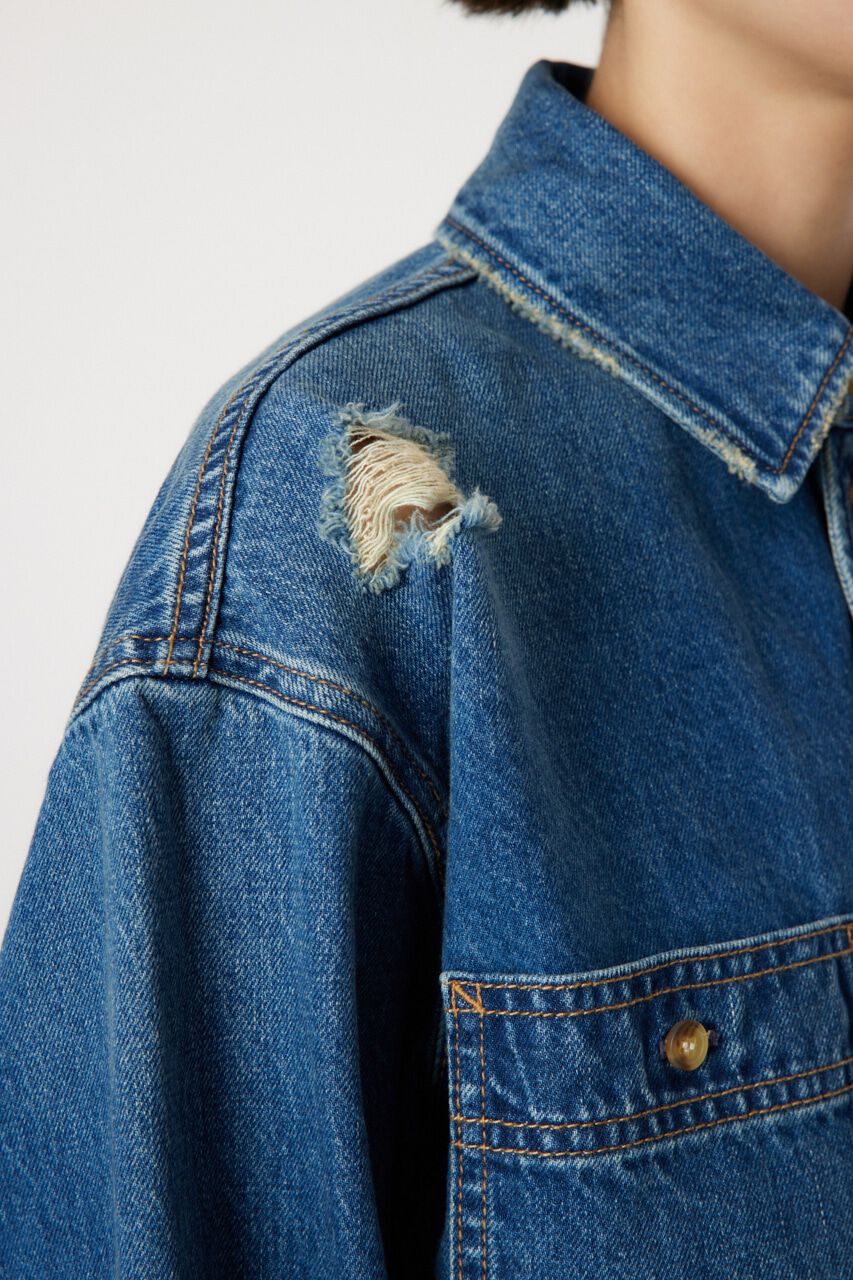 RODEO CROWNS「ダメージデニムシャツ」|シャツ・ブラウス|