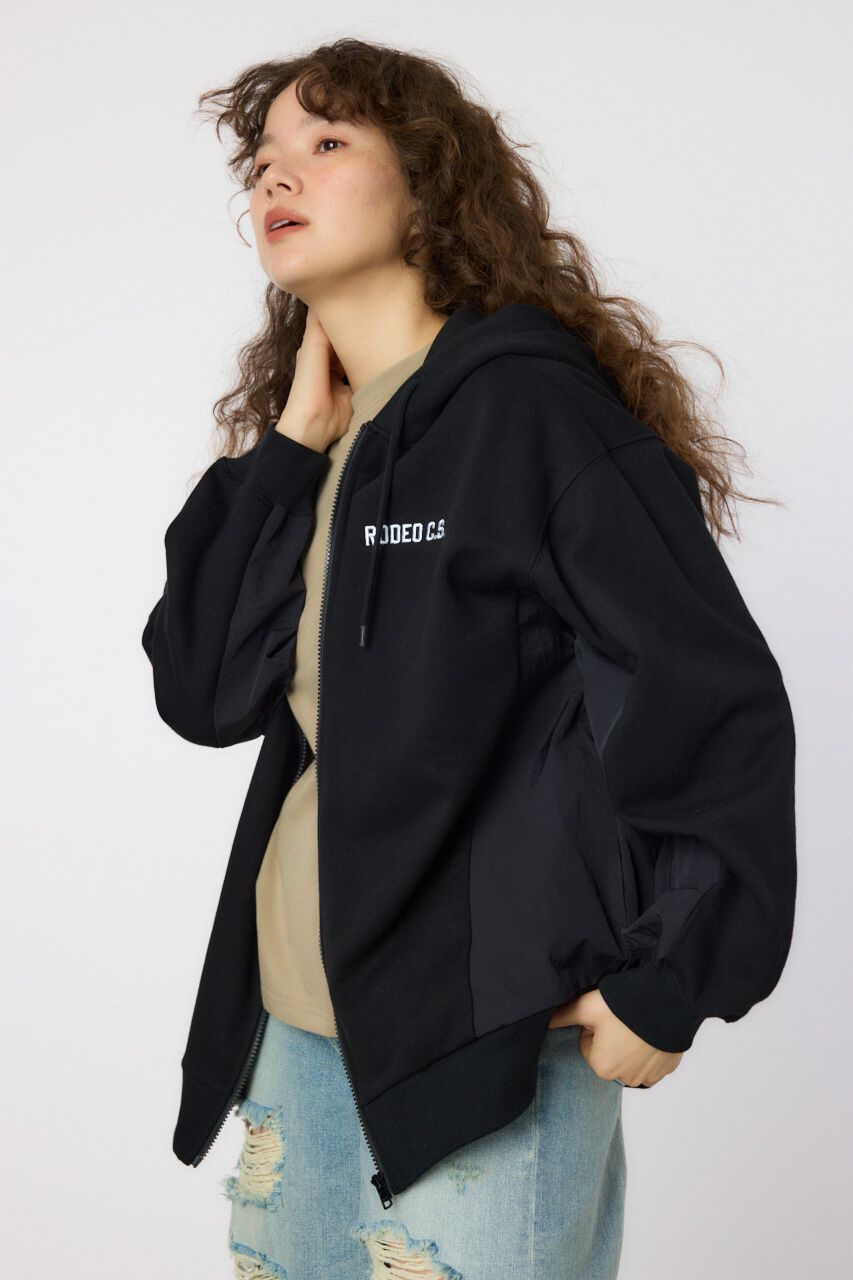 RODEO CROWNS「ナイロンアップリケロゴZIPパーカー」|パーカー|