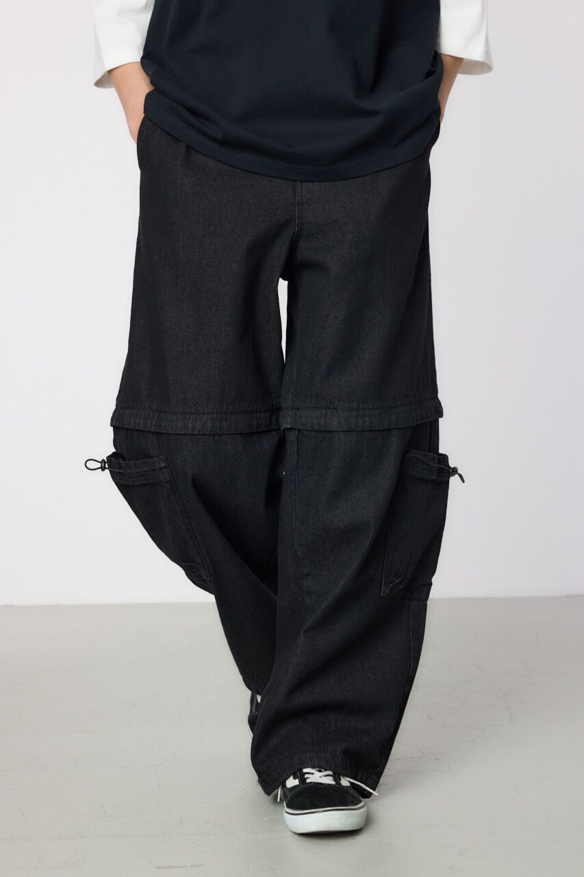 RODEO CROWNS「コンバーチブルデニムパンツ」|デニム|BLK