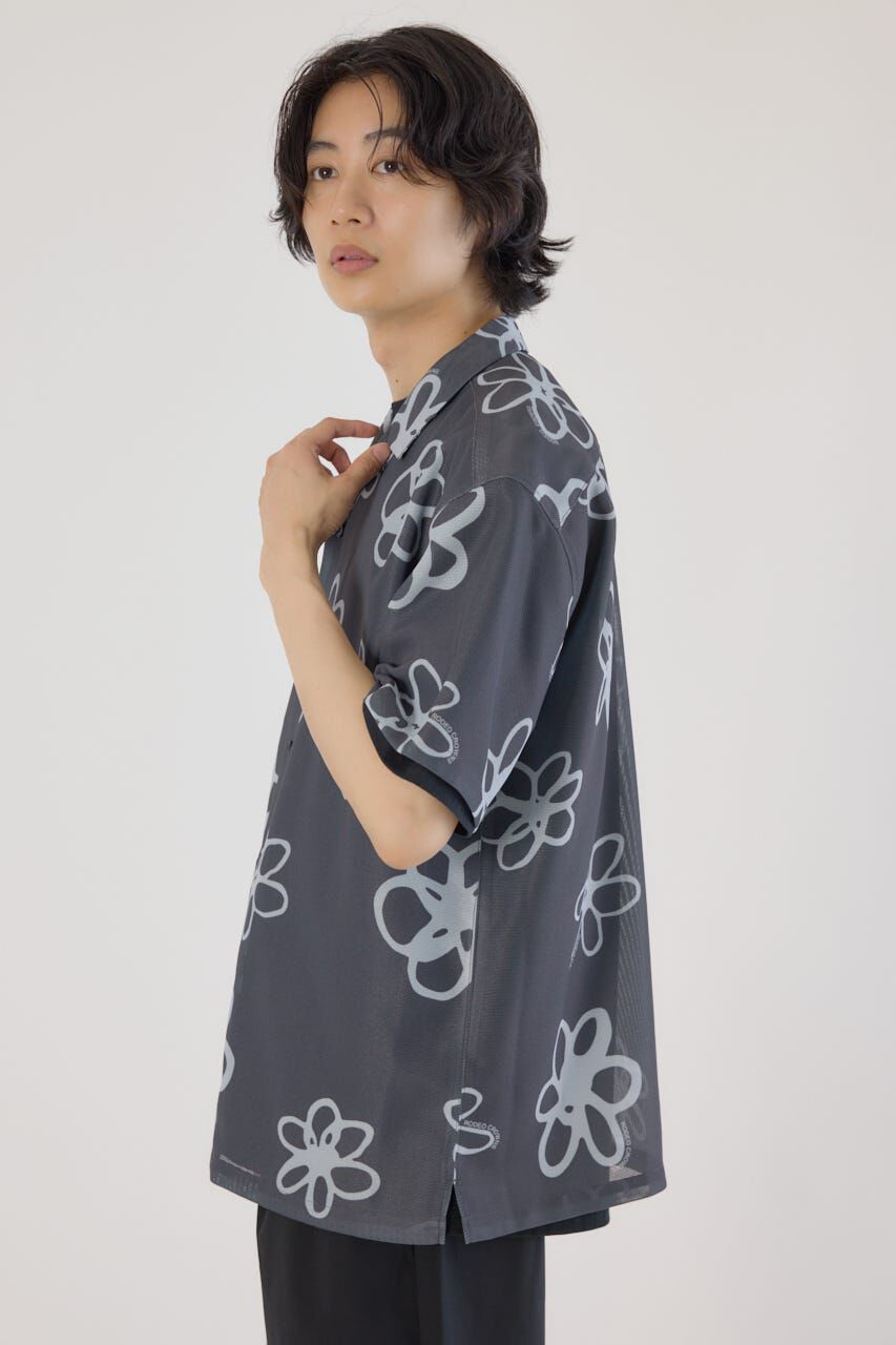 RODEO CROWNS「ポリメッシュフラワーシャツ」|シャツ・ブラウス|