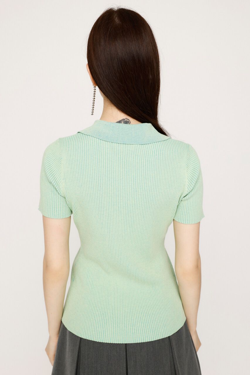 SLY「DUAL COLOR FRONT ZIP KNIT トップス」|ニット・セーター|