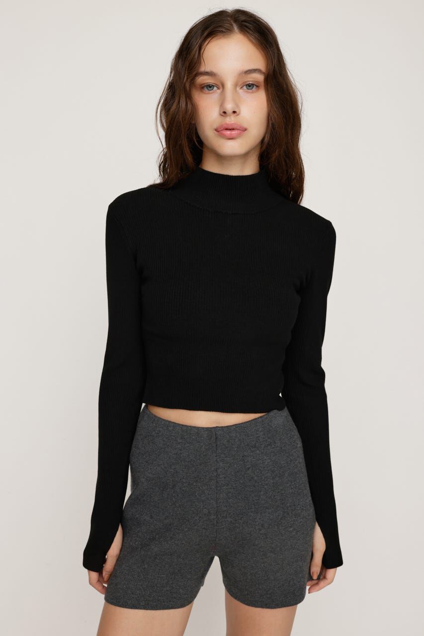 SLY「BASIC HG RIB H／N トップス」|ニット・セーター|BLK