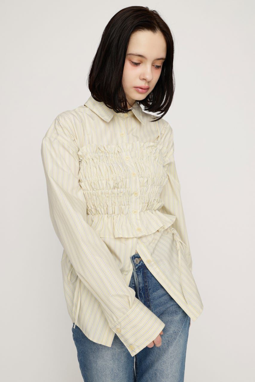 SLY「BUSTIER LAYERED GATHER シャツ」|シャツ・ブラウス|M/YEL7