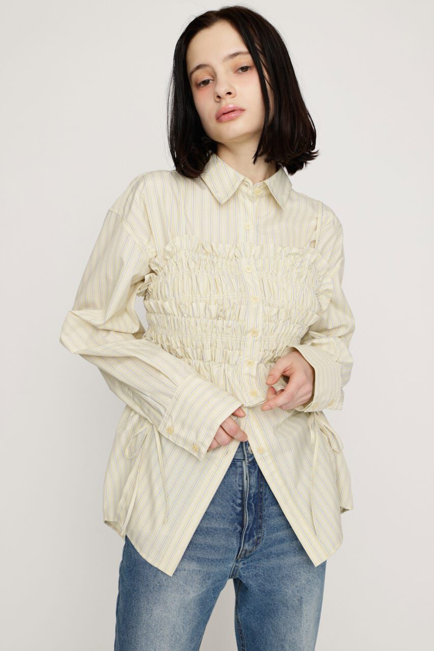 SLY「BUSTIER LAYERED GATHER シャツ」|シャツ・ブラウス|
