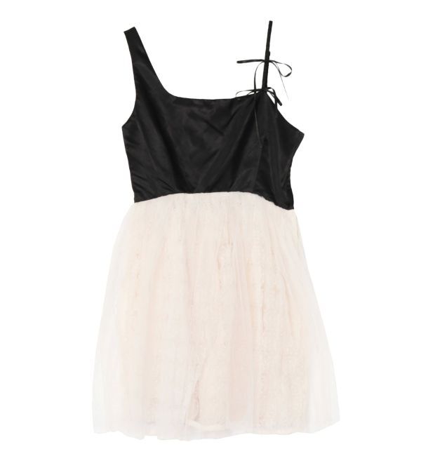 CALNAMUR「ROSE ASYMMETRY MINI OP/ローズアシンメトリーミニワンピース」|ワンピース|ホワイト