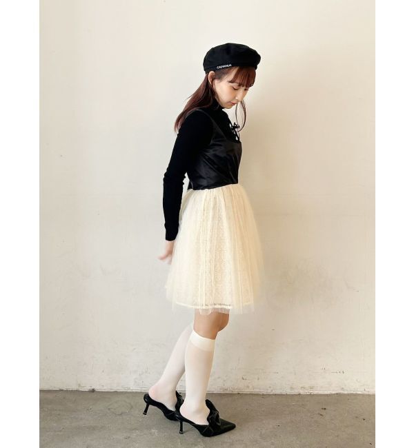 CALNAMUR「ROSE ASYMMETRY MINI OP/ローズアシンメトリーミニワンピース」|ワンピース|