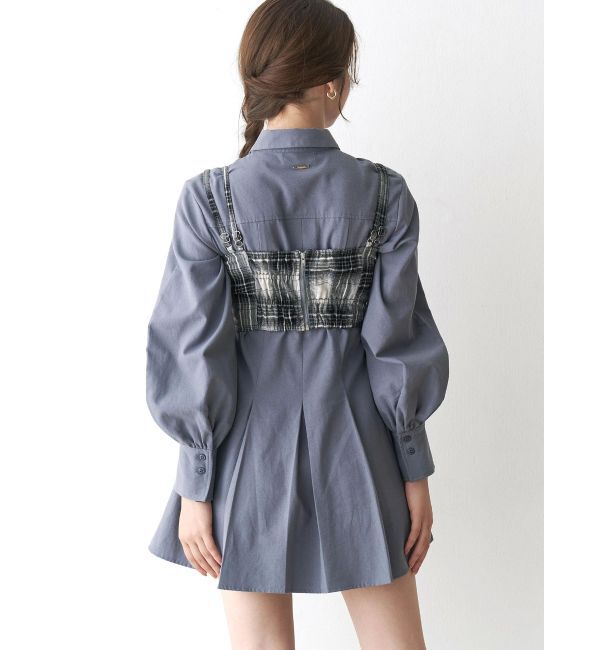 CALNAMUR「ギャザリングシャツミニワンピース」|ワンピース|