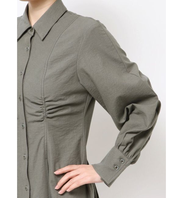 CALNAMUR「ギャザリングシャツミニワンピース」|ワンピース|