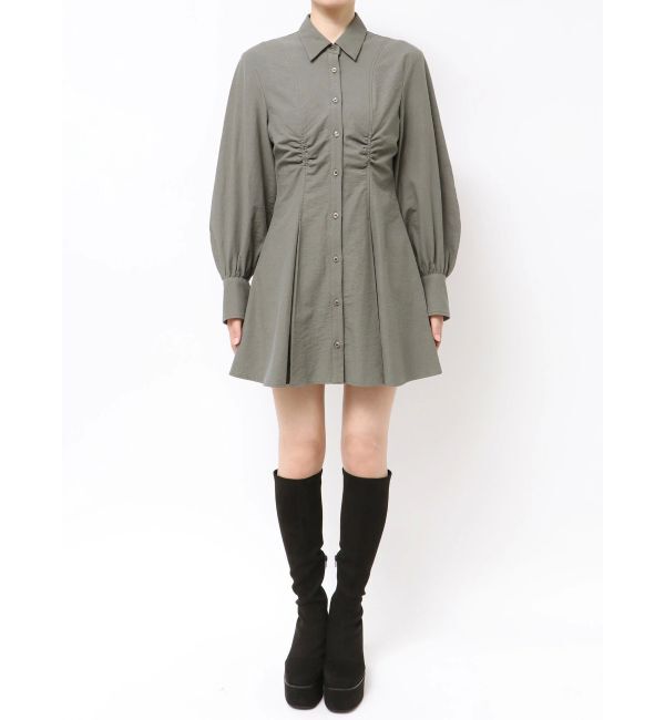 CALNAMUR「ギャザリングシャツミニワンピース」|ワンピース|