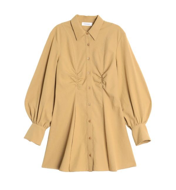 CALNAMUR「ギャザリングシャツミニワンピース」|ワンピース|