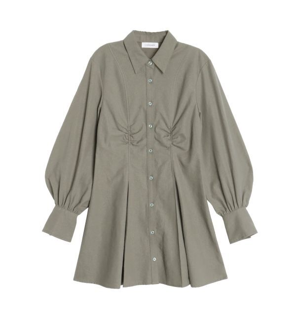 CALNAMUR「ギャザリングシャツミニワンピース」|ワンピース|