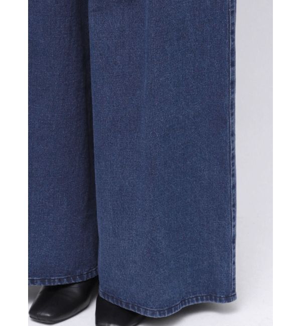 dazzlin「ダブルハイウエストワイドデニムパンツ」|デニム|