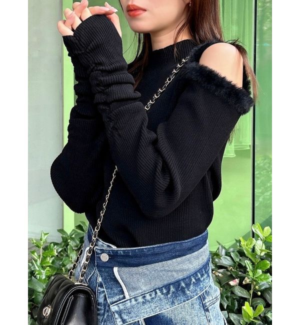 dazzlin「【20周年記念復刻！】オープンエコファースリーブニットトップス」|ニット・セーター|