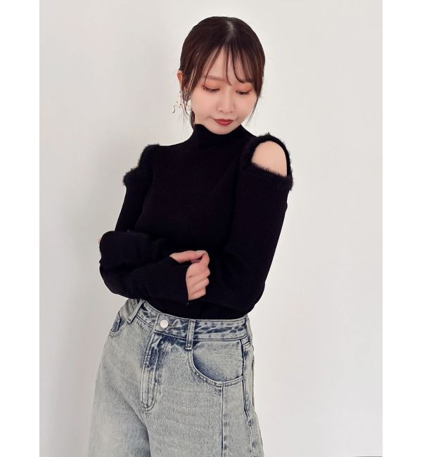 dazzlin「【20周年記念復刻！】オープンエコファースリーブニットトップス」|ニット・セーター|