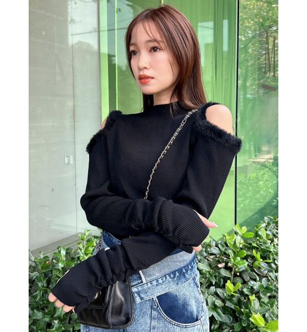 dazzlin「【20周年記念復刻！】オープンエコファースリーブニットトップス」|ニット・セーター|