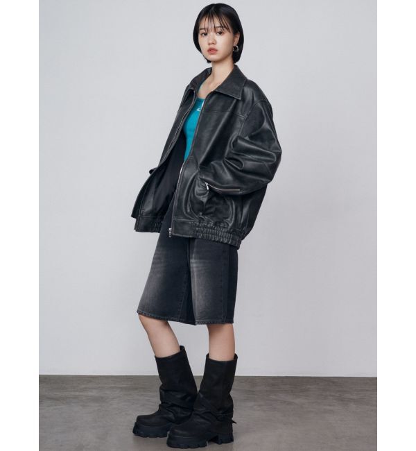 EMODA「ヴィンテージライクデニムハーフパンツ」|デニム|