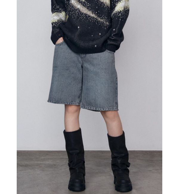 EMODA「ヴィンテージライクデニムハーフパンツ」|デニム|